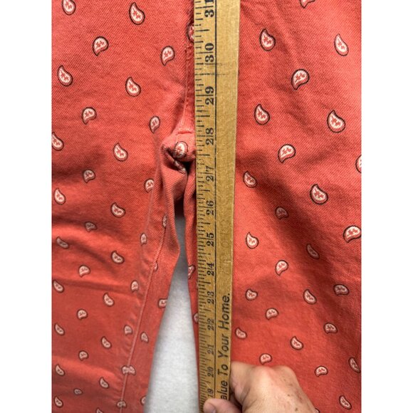Levis 535 Legging Skinny Jeans Red Peach Print Womens Cotton Blend - Picture 9 of 13